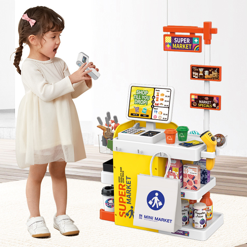 Toy Cash Register - Kids Mini Supermarkt Kassa Speelset Simulatie