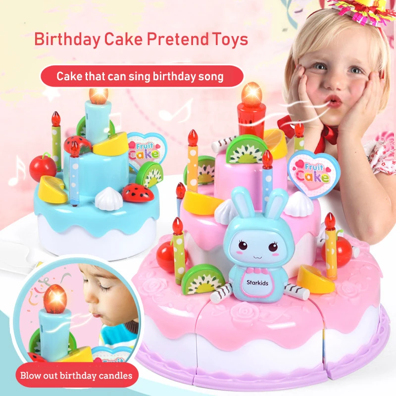 Kids Toys Kitchen Set - Kinder Speelgoed Simulatie Diy Verjaardagstaart Model