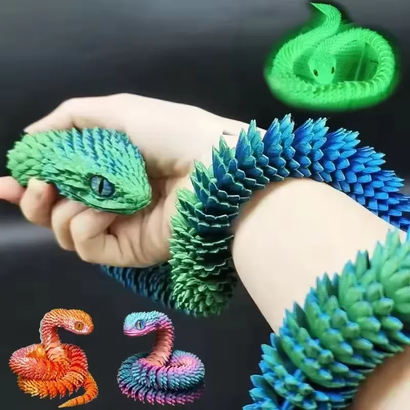 Kids Toys Xmas - 3D-geprinte slang beweegbaar gezamenlijk fidget speelgoed