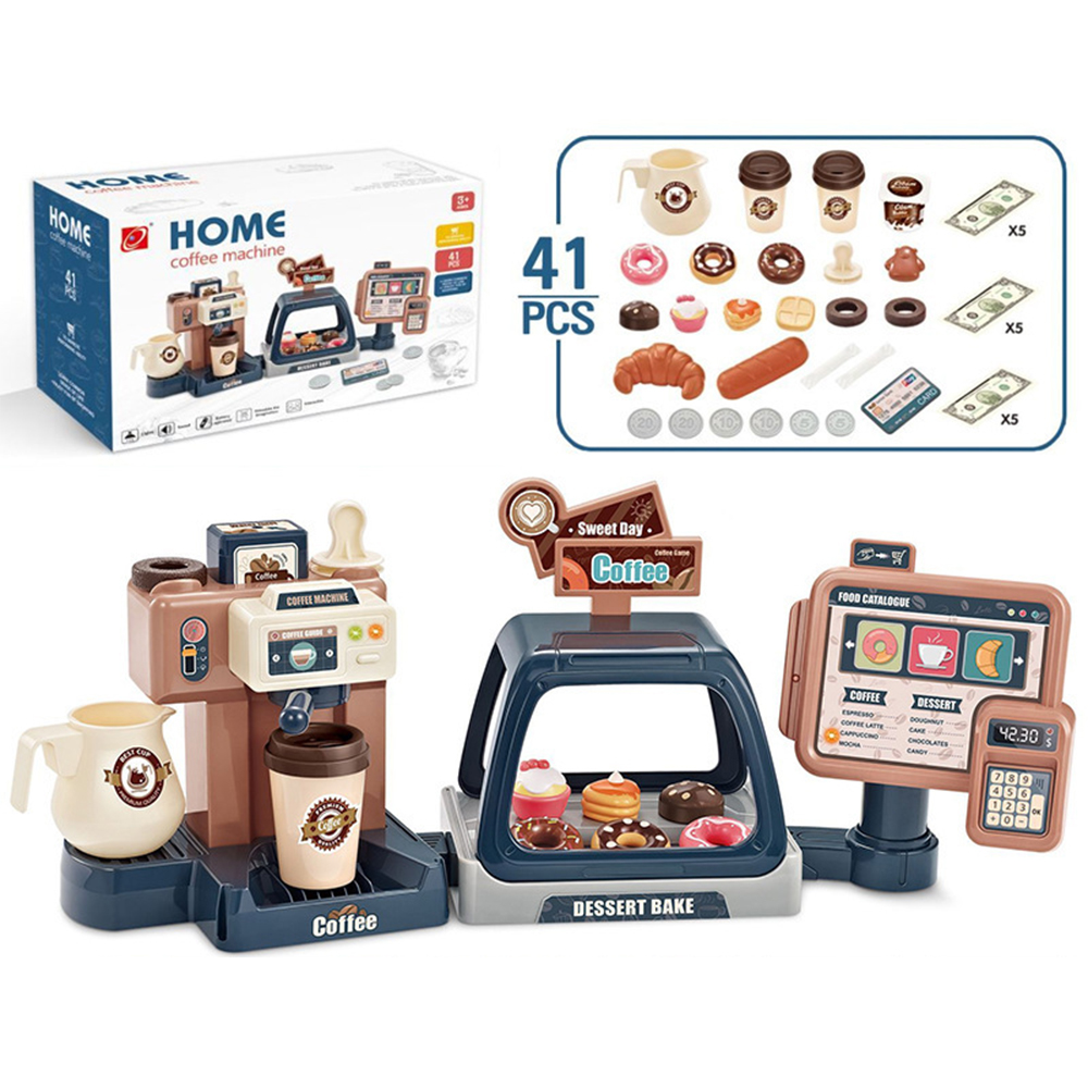 Toy Cash Register - 3-in-1 Koffiemachine Speelgoedset Keuken Speelgoed Simulatie