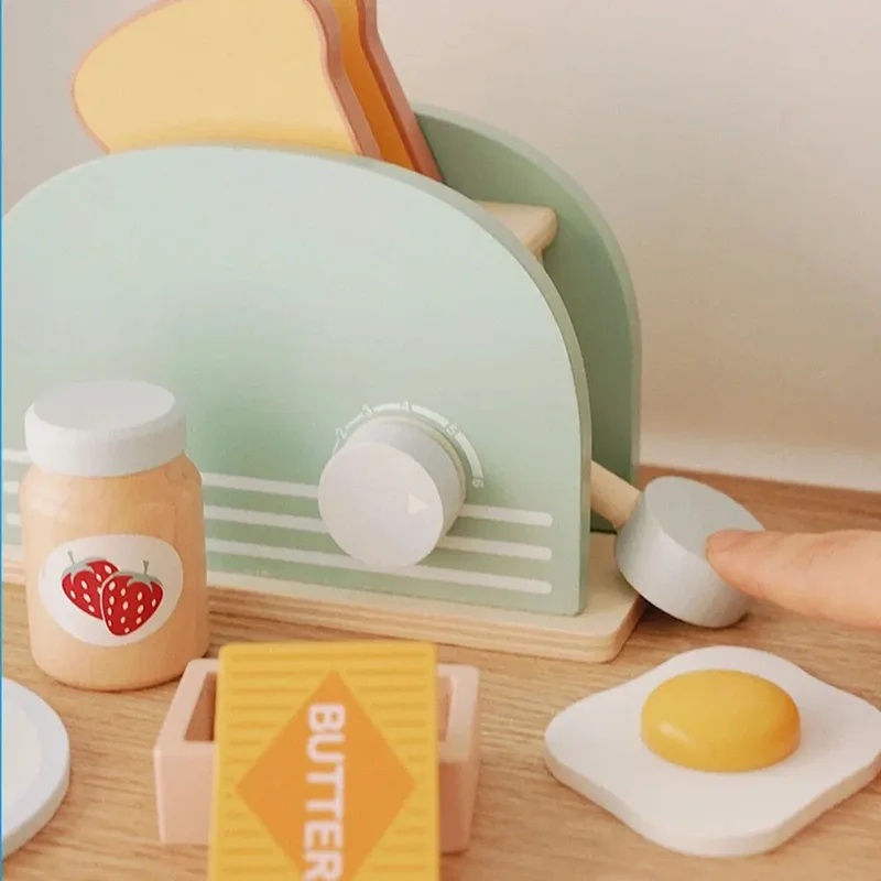 Houten simulatie broodrooster  - Kids Toys Kitchen Set recensie en prijs
