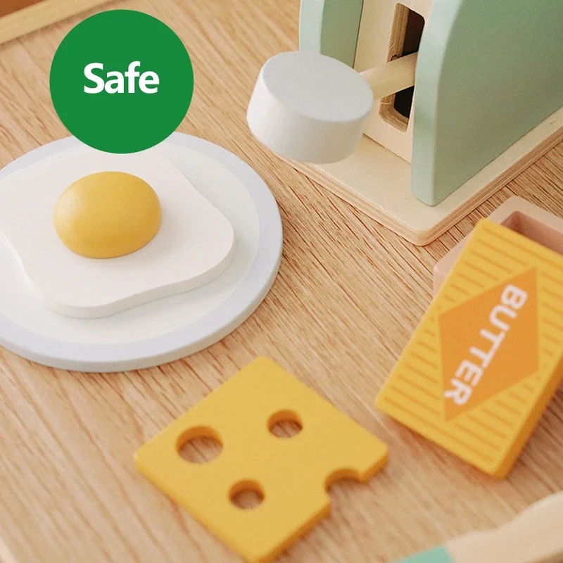 Houten simulatie broodrooster  - Kids Toys Kitchen Set recensie en prijs